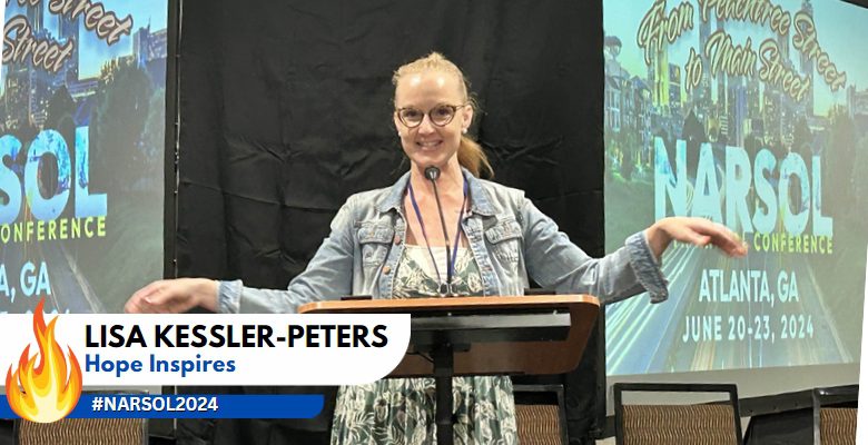lkp_narsol_speaker Lisa Kessler-Peters, Plenary Keynote Speaker at the NARSOL Conference in Atlanta, GA, June 2024.